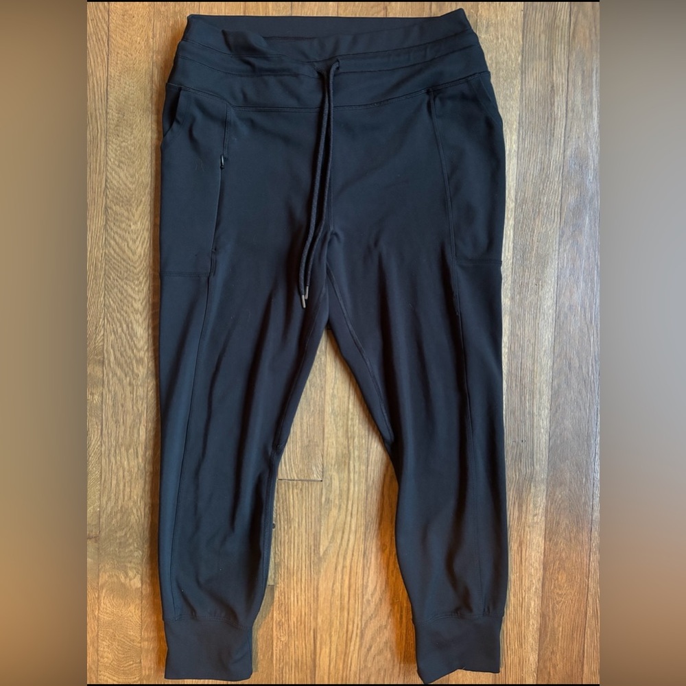 Black Draw String Waist Full Length Leggings with 3 Pockets Women’s  M •EUC
